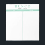 Simple Mint Blue and White Bunco Table Tally Notepad<br><div class="desc">Toss a sheet on each table for the person keeping tally of the score and streamline your Bunco game with these ready to go and easy to use tear off tally sheets with two blank columns and fresh mint aqua accents.</div>