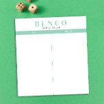 Simple Mint Blue and White Bunco Table Tally Notepad<br><div class="desc">Toss a sheet on each table for the person keeping tally of the score and streamline your Bunco game with these ready to go and easy to use tear off tally sheets with two blank columns and fresh mint aqua accents.</div>