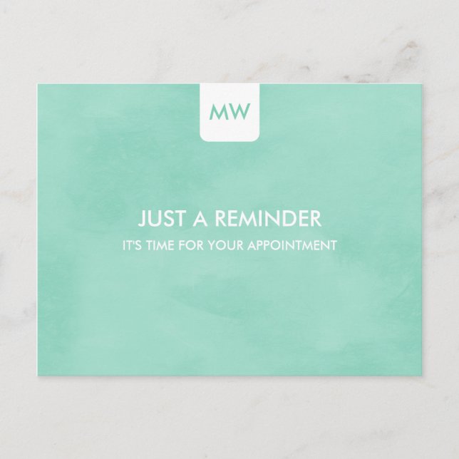 Simple Mint Chic Appointment Reminder QR Code Postcard (Front)