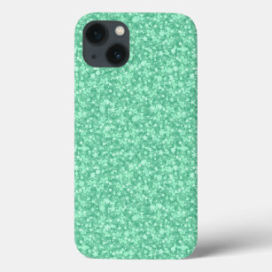 Simple Mint-Green Faux Glitter & Sparkles iPhone 13 Case