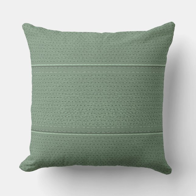 Simple Mint-Green Faux Leather Look Pattern Cushion (Front)