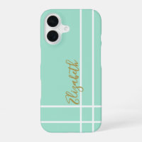 Simple mint green minimalist custom name ladies