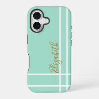 Simple mint green minimalist custom name ladies