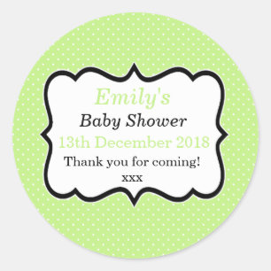 Simple mint green unisex modern baby shower labels