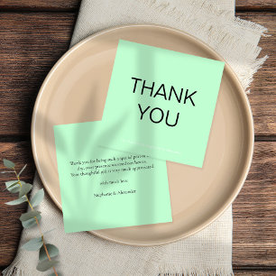 Simple Mint Green Wedding Thank You Square Card