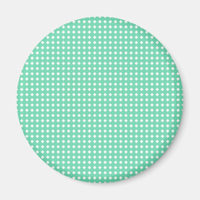 Simple Mint Green White Geometric Pattern Magnet (Front)