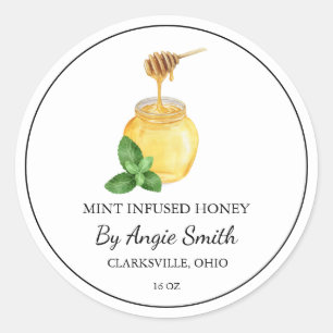 Simple Mint Infused Honey Label