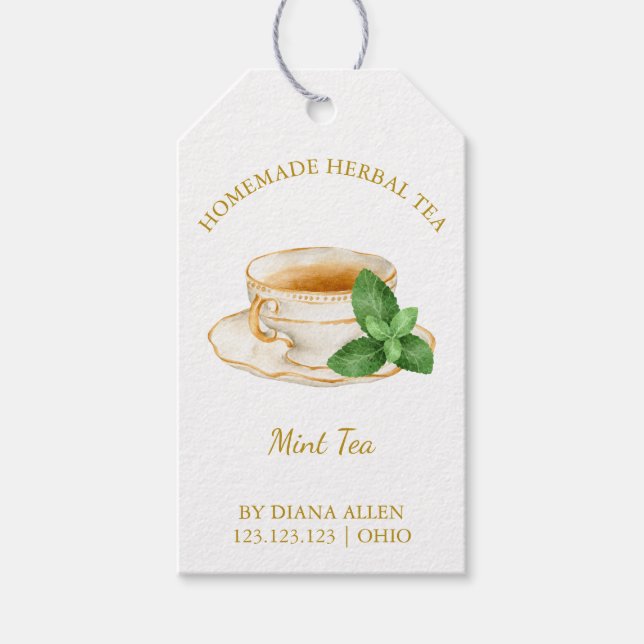 Simple Mint Tea Hang Tag  (Front)