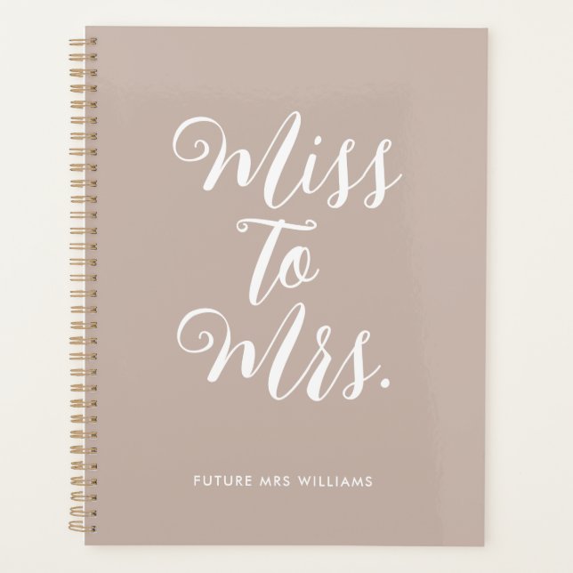 Simple Miss to Mrs Modern Wedding Planner Notebook (Front)
