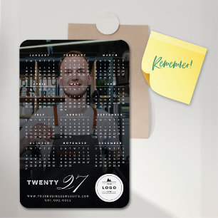 Simple Mix Typography 2027 Calendar Holiday Photo Magnet
