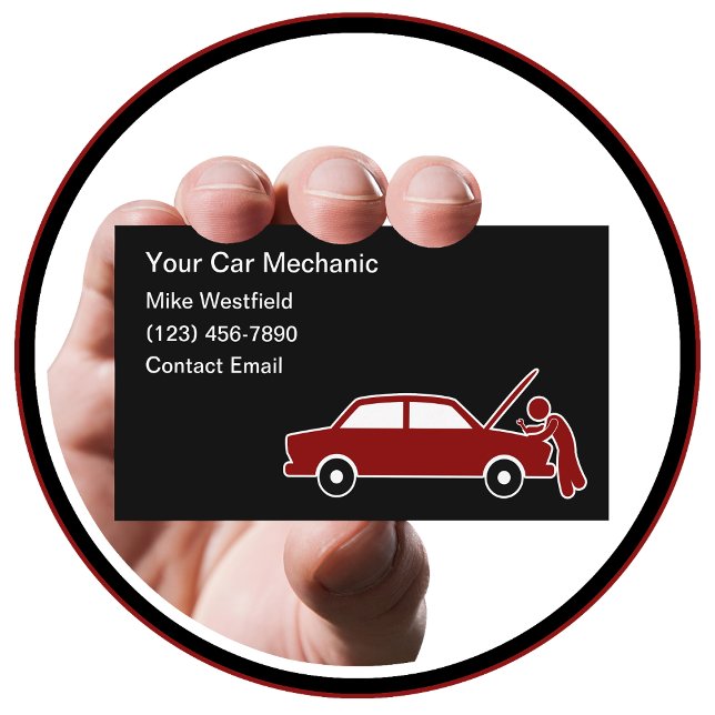 Simple Mobile Car Mechanic Business Cards (Creator Uploaded)