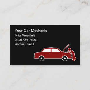 Simple Mobile Car Mechanic Business Cards