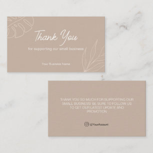 Simple Mocca Thank You for Purchase Card