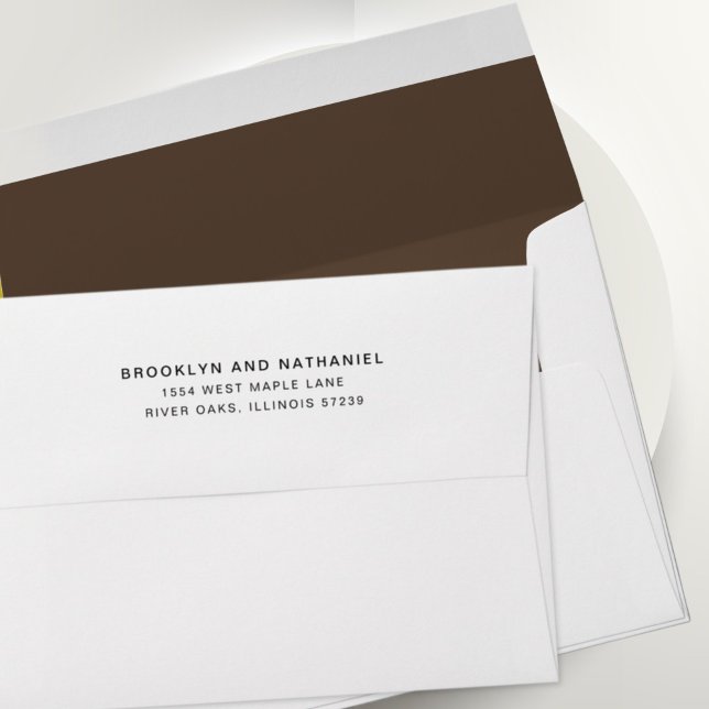 Simple Mocha Brown Return Address Lined Envelope (Creator Uploaded)