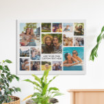 Simple Modern 15 Photo Collage Faux Canvas Print<br><div class="desc">Create your own personalised photo collage faux canvas print. Add 15 of your favourite pictures and custom colour background in this modern template design.</div>