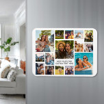 Simple Modern 15 Photo Collage Magnet<br><div class="desc">Create your own personalised photo collage magnet. Add 15 of your favourite pictures and custom colour background in this modern template design.</div>