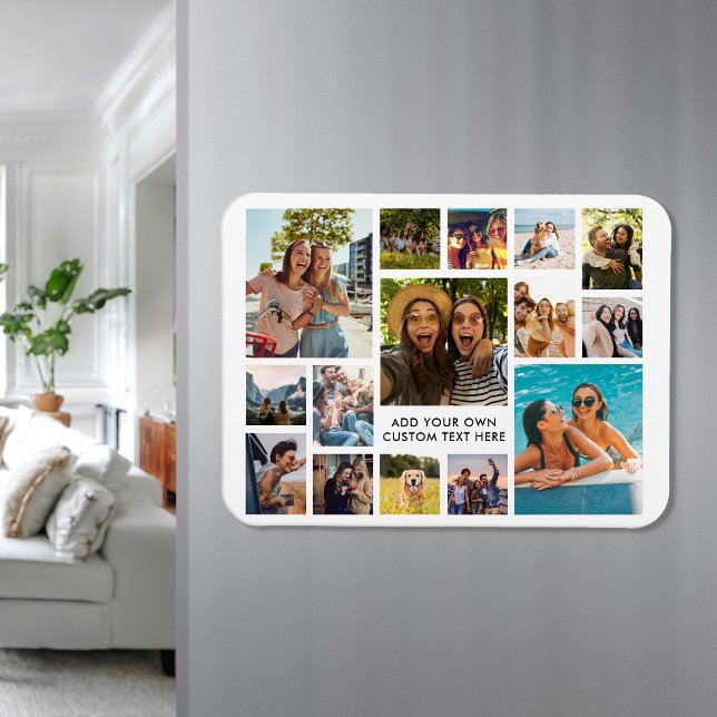 Simple Modern 15 Photo Collage Magnet (Creator Uploaded)