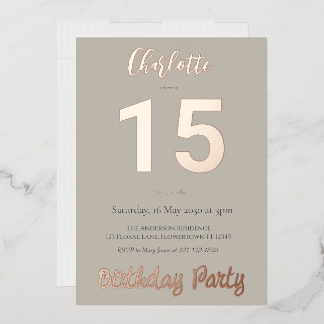 Simple Modern 15th Birthday Party  (Envelope)