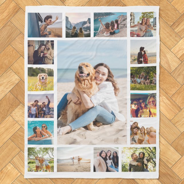 Simple Modern 17  Photo Collage Fleece Blanket (Creator Uploaded)