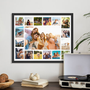 Simple Modern 17 Photo Collage Poster