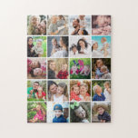 Simple Modern 20 Instagram Photo Collage   Jigsaw Puzzle<br><div class="desc">A simple photo collage grid template to personalise with 20 pictures to make it a memorable gift for holidays.</div>
