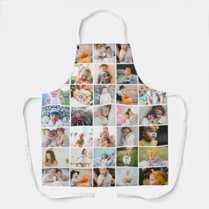 Simple Modern 29-Photo Collage Medium Apron
