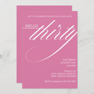 Simple Modern 30th Birthday Invitation