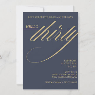 Simple Modern 30th Birthday Invitation