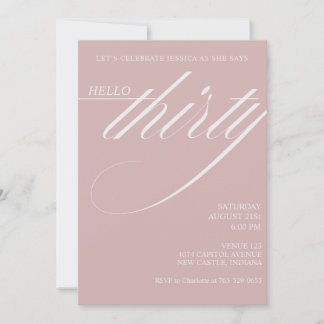 Simple Modern 30th Birthday Invitation