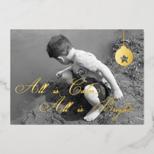 Simple Modern 3 Photo Christmas Card
