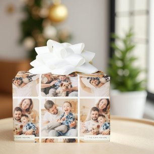 Simple Modern 4 Family Photo Collage All Purpose Wrapping Paper