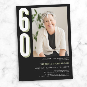 Simple Modern 60th Birthday  Invitation