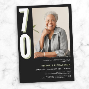 Simple Modern 70th Birthday  Invitation