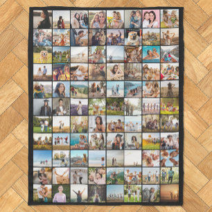 Simple Modern 88 Photo Collage Fleece Blanket