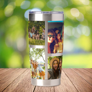 Simple Modern 8 Photo Collage Insulated Tumbler