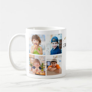 Simple Modern 8 Photo Collage We Love You Grandpa Coffee Mug