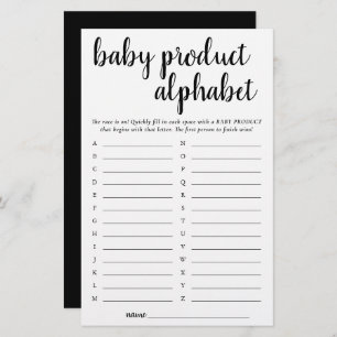 Simple Modern ABC Product Fun Shower Game