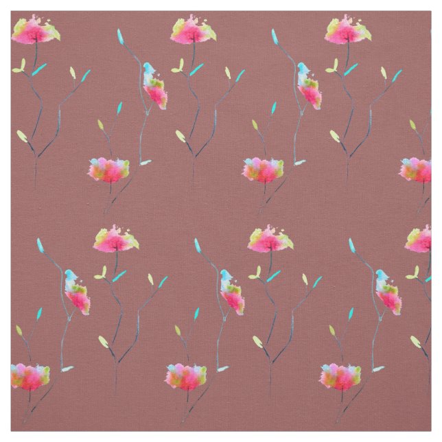 Simple modern abstract Japanese pink flower Fabric (Swatch)
