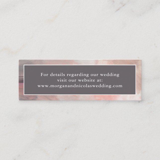 Simple Modern Abstract Wedding Website Enclosure Mini Business Card (Front)