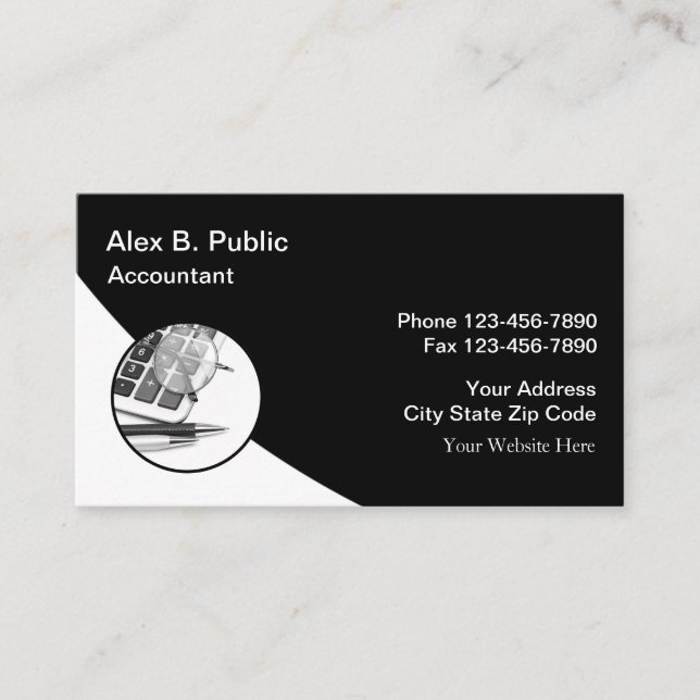Simple Modern Accountant Business Cards (Front)