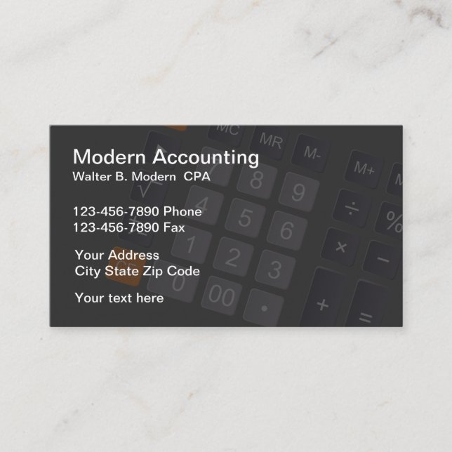 Simple Modern Accountant CPA Business Cards (Front)