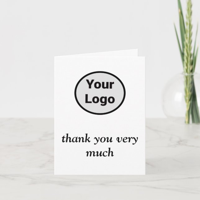 SIMPLE MODERN ADD YOUR LOGO CUSTOM thank you Card (Front)