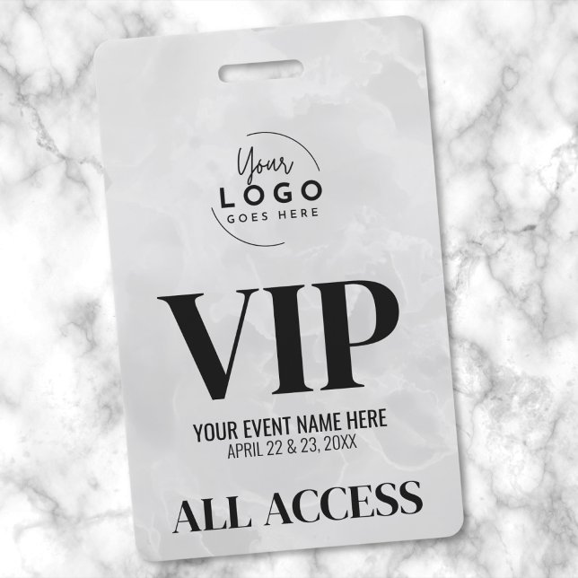 Simple Modern All Access VIP Event ID Badge (Elegant Special Event VIP Your Logo Badge)