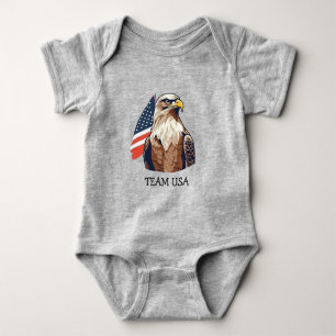 Simple Modern America Fan cheer USA Flag team name Baby Bodysuit