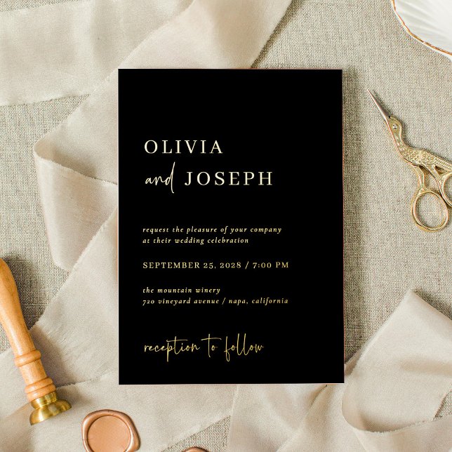 Simple Modern and Minimalist Black | Wedding Gold (Creator Uploaded)