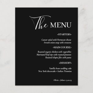 Simple Modern and Minimalist   Black Wedding Menu