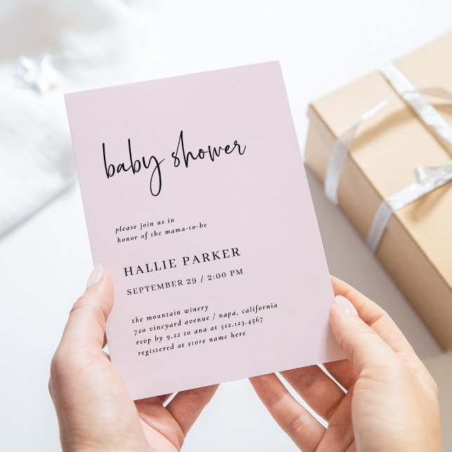 Simple Modern and Minimalist | Blush Baby Shower Invitation (Creator Uploaded)