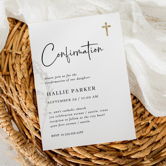 Simple Modern and Minimalist | Confirmation Invitation (Creator Uploaded)