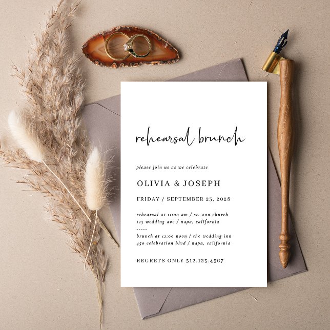 Simple Modern and Minimalist | Rehearsal Brunch Invitation (Creator Uploaded)