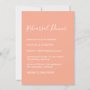 Simple Modern and Minimalist   Rehearsal Dinner  Invitation